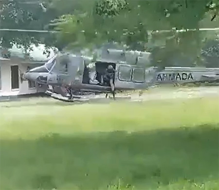 Helikopter kalkış sırasında göle düştü