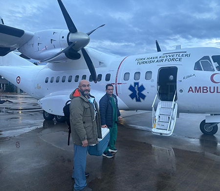 Kalp grefti askeri ambulans uçakla Ankara'ya ulaştırıldı
