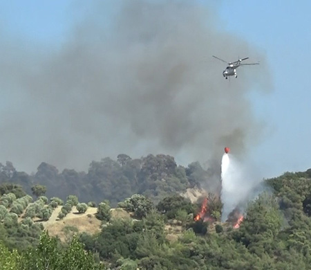 Manisa’daki alevlere 5 uçak ve 7 helikopterle müdahale