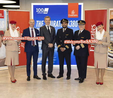 Emirates yıllar sonra A380 ile Kopenhag'a döndü