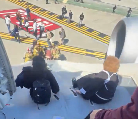 Acil iniş yapan uçaktan yeni görüntüler ortaya çıktı