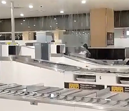 Yağmur terminalin içine yağdı!