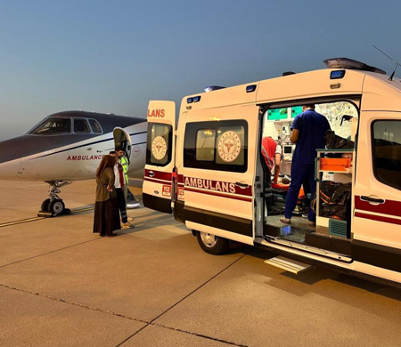 Ambulans uçak 6 aylık bebek için havalandı