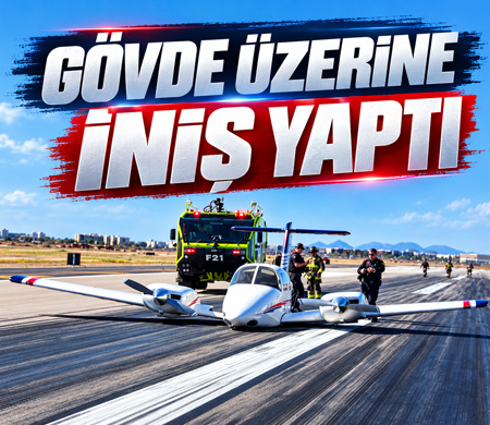 Uçak teknik arıza nedeniyle gövde üzerine iniş yaptı