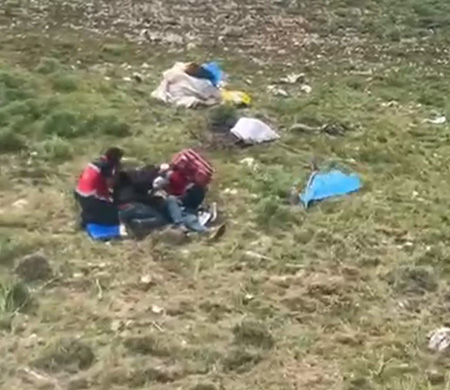 Dağda bayılan çobanın imdadına helikopter yetişti