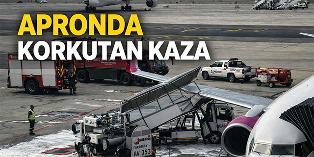 Apronda kaza; Yolcu uçağı ciddi şekilde hasar aldı