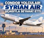 Condor yolcuları Syrian Air logolu uçakla uçtu