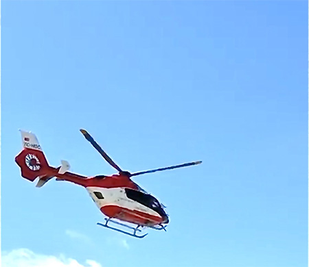 Ambulans helikopterden sınırları aşan nakil