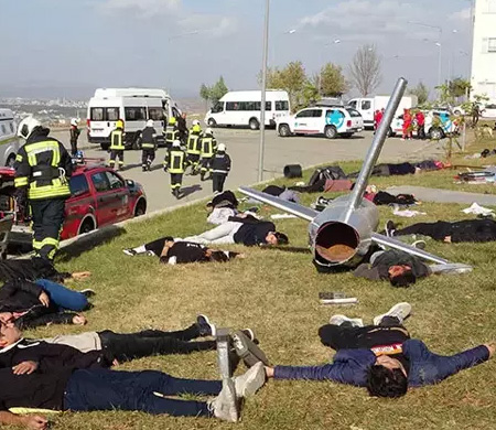 Çanakkale'de uçak kazası tatbikatı