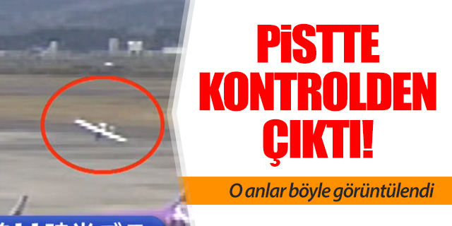 Küçük uçak iniş sonrası kontrolü kaybetti