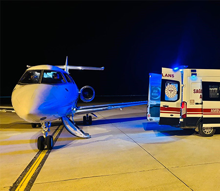 Ambulans uçak 10 yaşındaki çocuk için havalandı