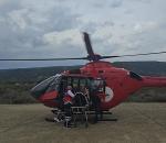 Ambulans helikopter iki hasta için havalandı