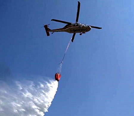 Yangına 10 helikopter ve 6 uçakla müdahale 