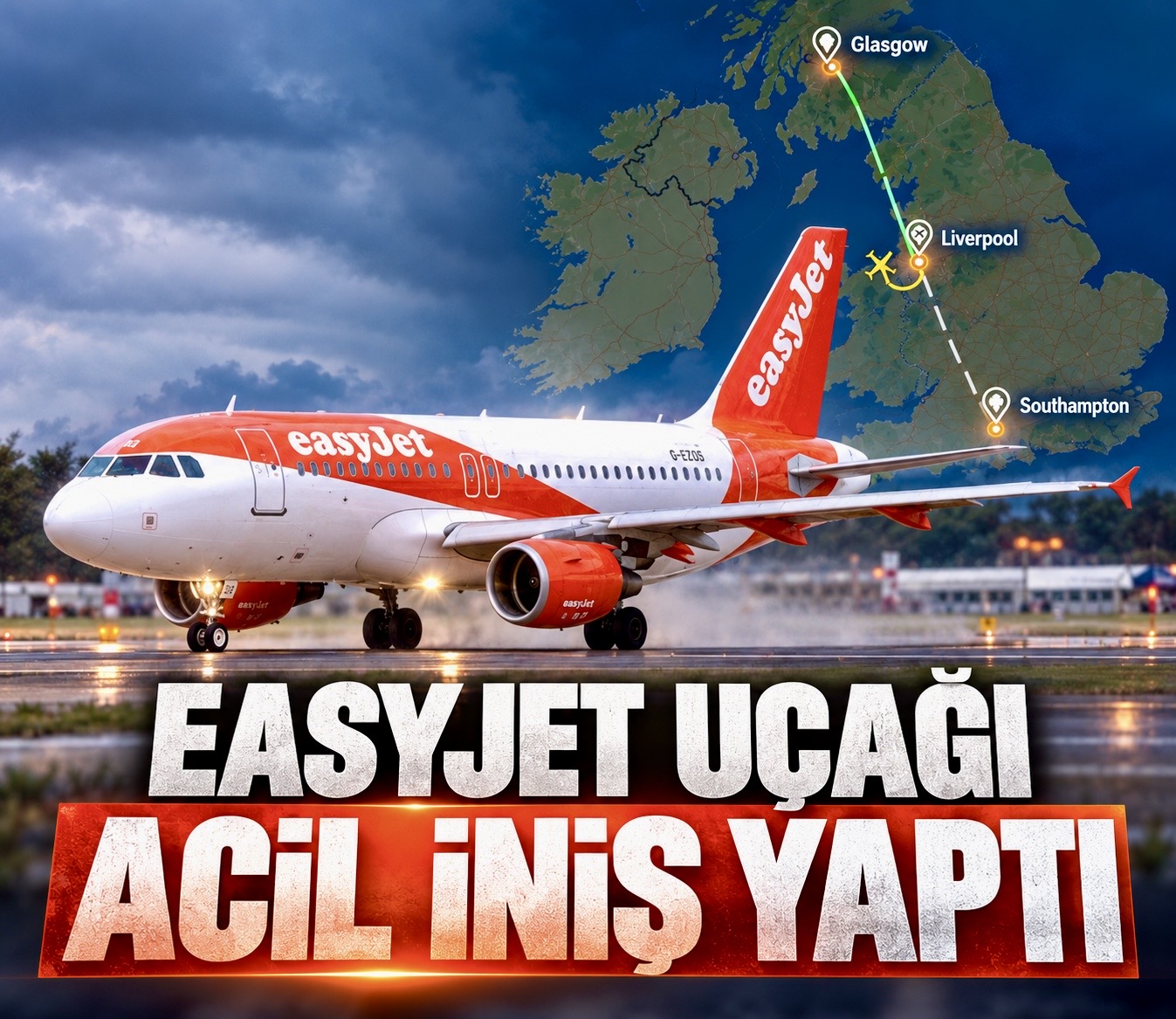 EasyJet uçağı acil iniş yaptı