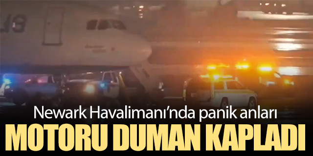Havalimanında panik anları; motoru duman kapladı!