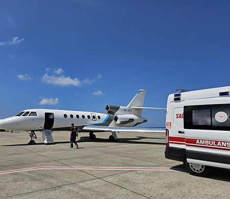 Van'da ambulans uçak iki bebek için havalandı