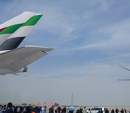 Emirates A350 2025 Dubai Airshow’da gösteri uçuşuyla ilk kez sahne aldı
