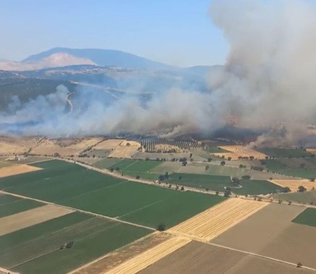 Orman yangınına 5 uçak 7 helikopterle müdahale