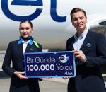 Ajet'ten 100 bin yolcu rekoru