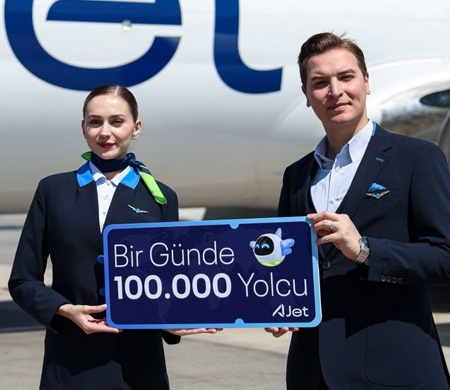Ajet'ten 100 bin yolcu rekoru