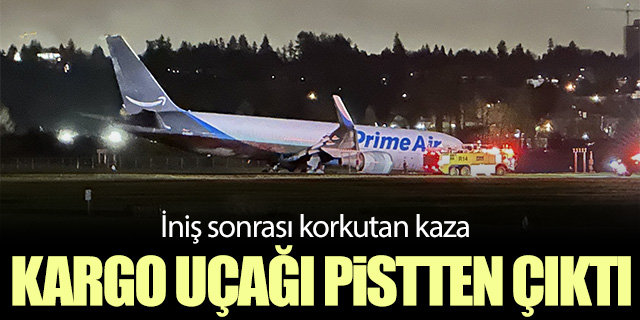 Kargo uçağı pistten çıktı