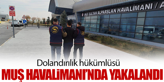 Dolandırıcılık hükümlüsü havalimanında yakalandı