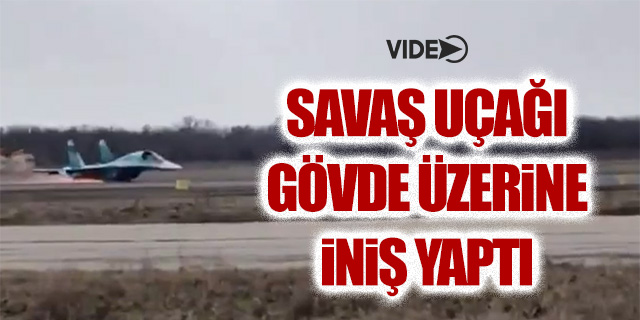 Savaş uçağı gövde üzerine iniş yaptı