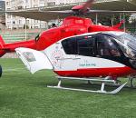 Parmağı kopan çocuk için helikopter ambulans havalandı
