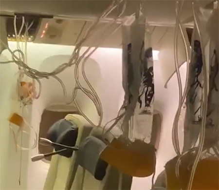 Uçakta oksijen maskeleri açıldı