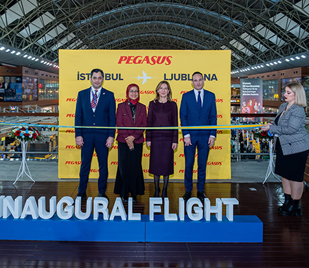 Sabiha Gökçen'den Avrupa'ya yeni hat; Pegasus Ljubljana’ya başladı
