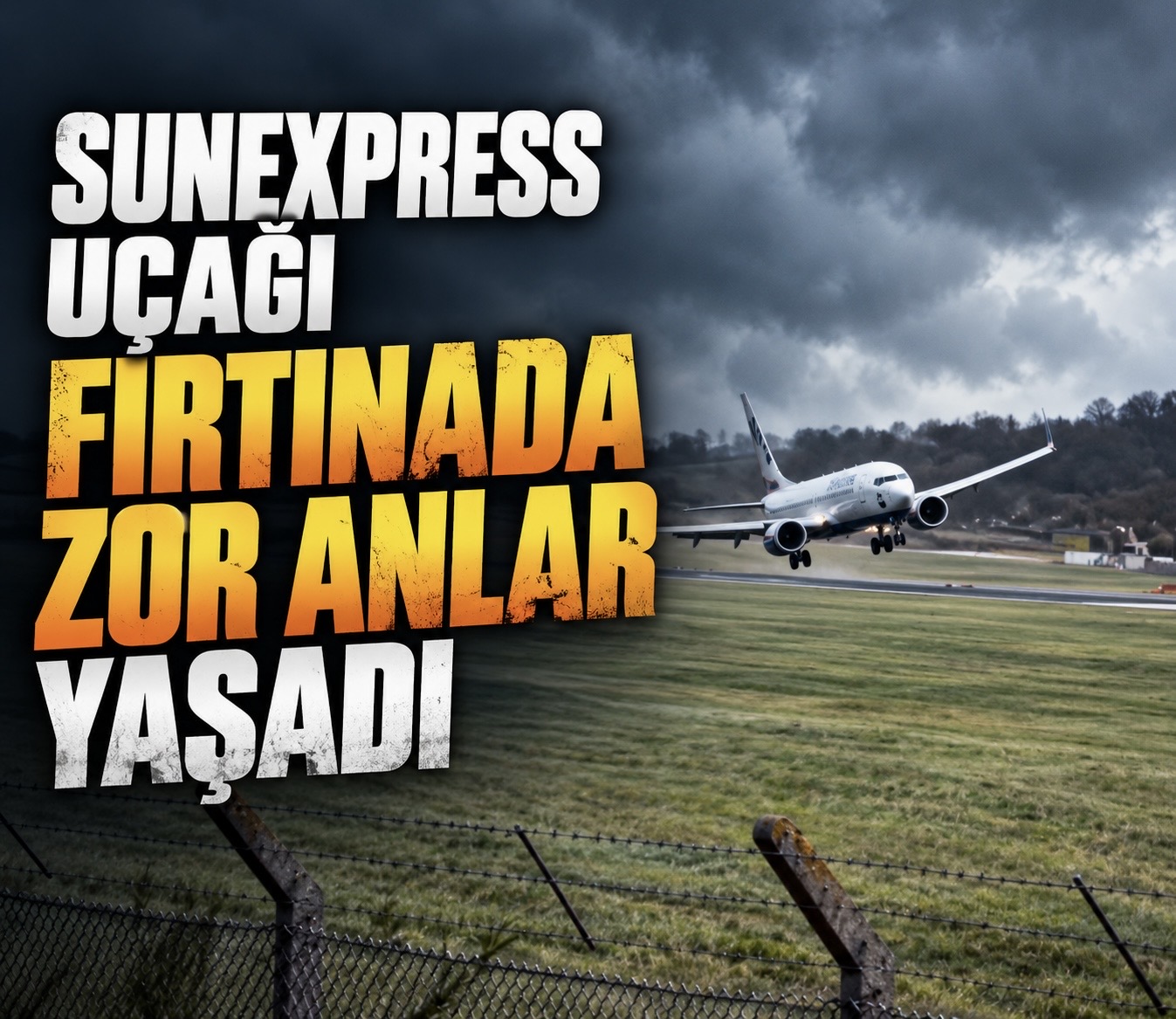 SunExpress uçağı fırtınada zor anlar yaşadı