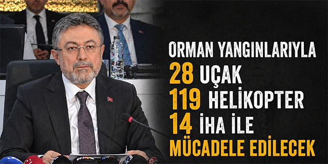 Orman yangınlarıyla 28 uçak, 119 helikopter ve 14 İHA ile mücadele edilecek