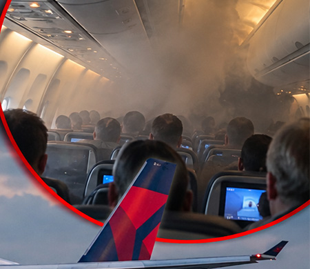 Delta uçağında duman paniği!