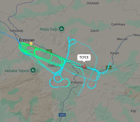 Erzincan Yıldırım Akbulut Havalimanı'nda kalibrasyon uçuşu gerçekleştirildi