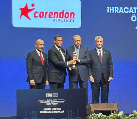 Corendon Airlines bir kez daha ihracat şampiyonları arasında