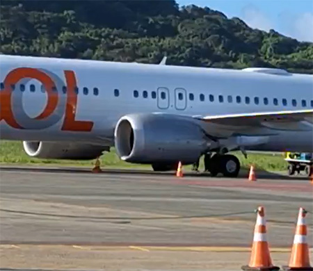 Gol uçağı apron asfaltına saplandı