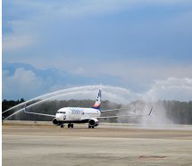 Sunexpress uçağı Antalya'da böyle karşılandı